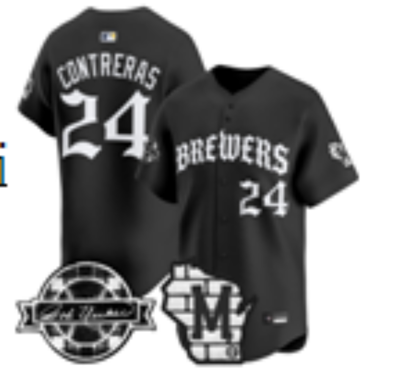 Women Milwaukee Brewers #24 Contreras Black Nike 2026 World Series jersey 102101